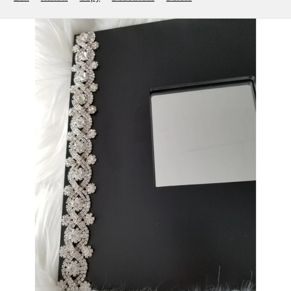 Black rhinestone wall mirror - Picture 3 of 9